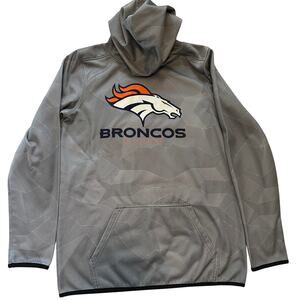 Denver Broncos Youth XXL 18 Gray Fleece Lined Hoodie NFL Team Apparel
